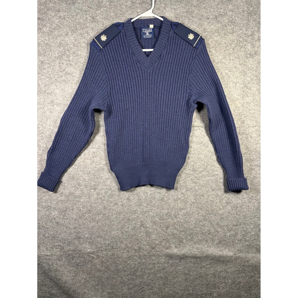 Citadel Wool Commando Sweater Mens Size 42 Blue Military Style‎ Made England